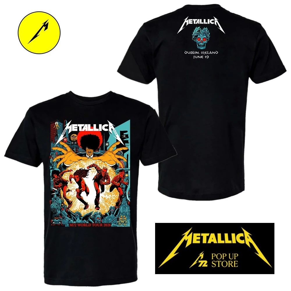 Metallica M72 Dublin Ireland 2026 Night 1 Venue Poster At Aviva Stadium On June 19 2026 T-Shirt