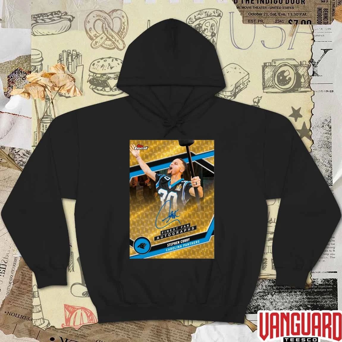 Stephen Curry Carolina Panthers Finest Fan Autographs Topps Finest Football Signature Poster t-shirt