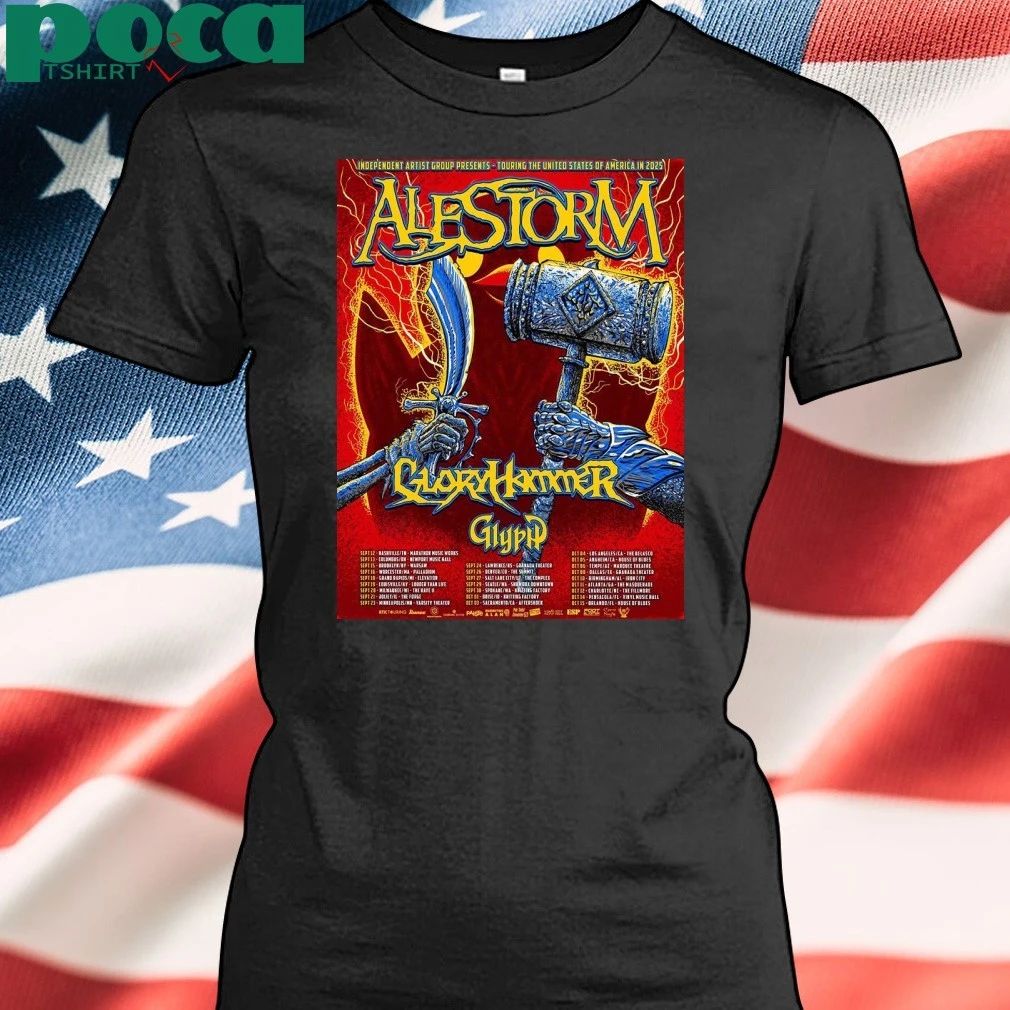 Alestorm Touring The United States Of America In 2025 Schedule Cities Dates Home Decor Poster T-shirt