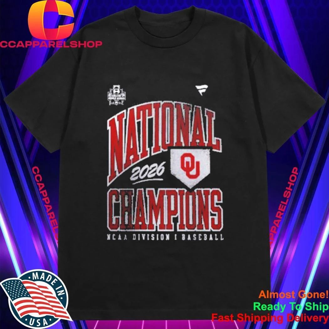Oklahoma Sooners 2026 National Champions Tipping Point NCAA Division I Baseball Men’s World Series Shirt