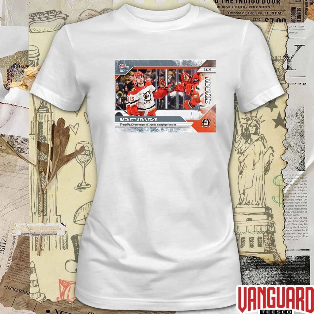 Beckett Sennecke 4th Ever Duck 20 Or Younger w 2 Goals In Single Postseason – 2026 NHL Topps NOW t-shirt