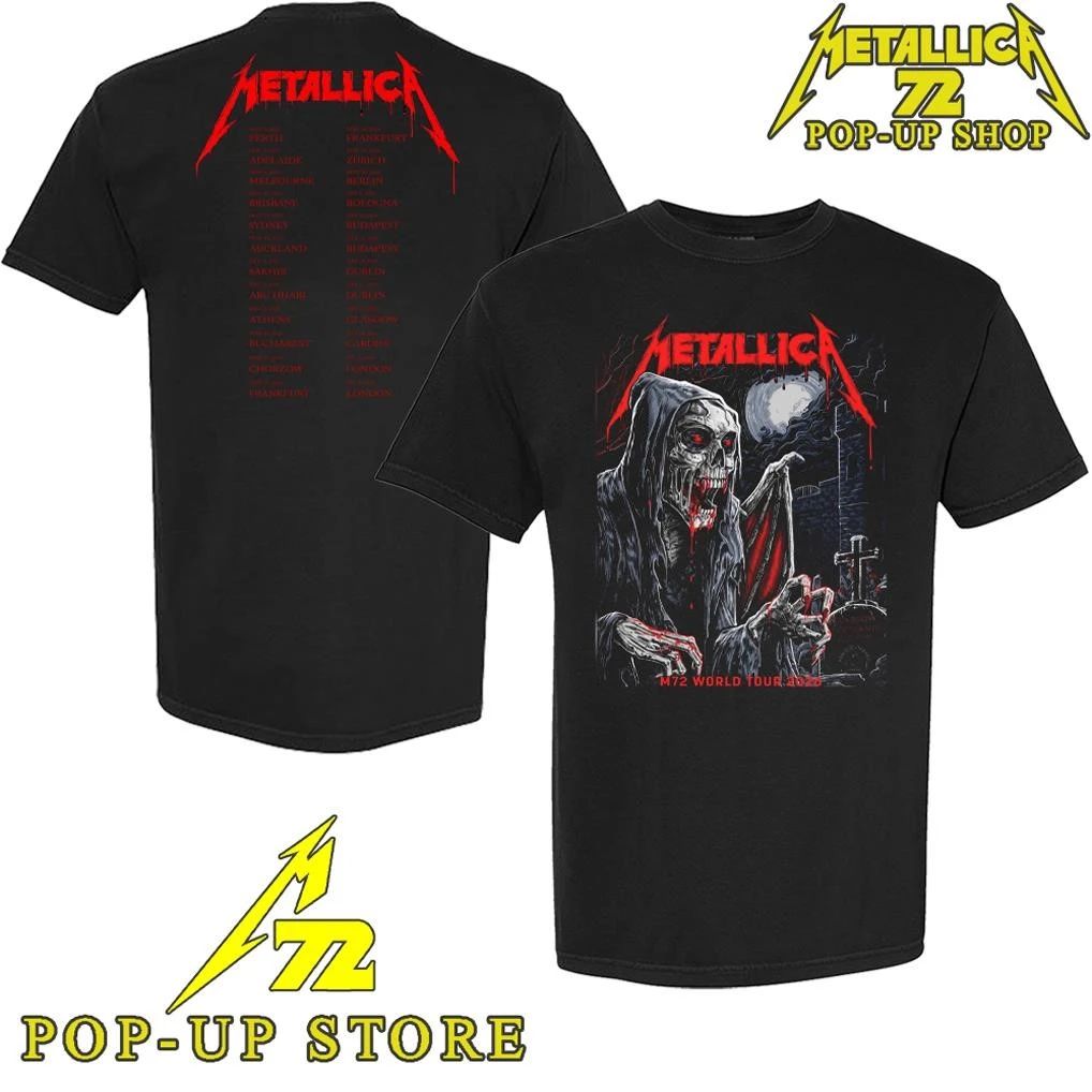 Metallica M72 Glasgow Scotland 2026 Art By Landon Armstrong Europe Tour Date T-Shirt