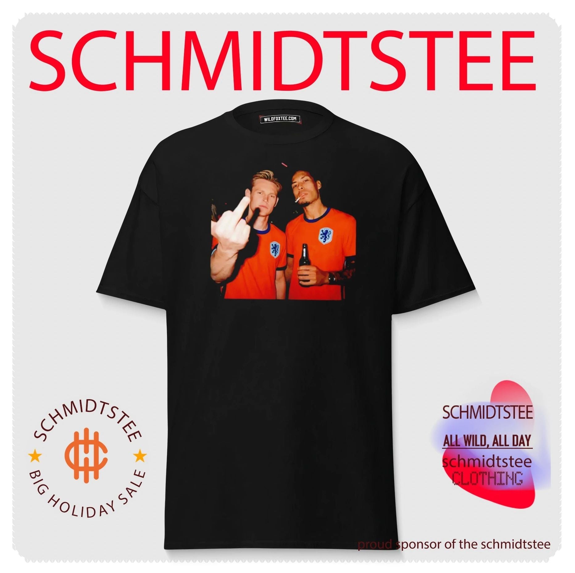 Frenkie de Jong and Virgil van Dijk Netherlands National Team middle finger shirt