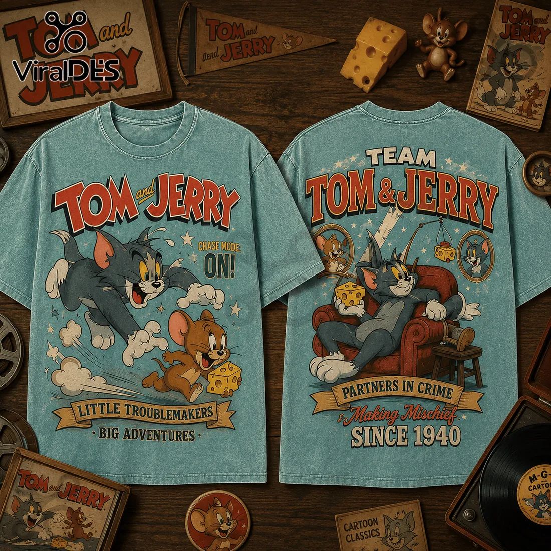 Tom and Jerry 1940 Partners in Crime T-Shirt