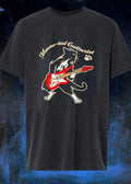 Paw Print Meow-tal Guitarist Playing Electric Guitar T-Shirt
