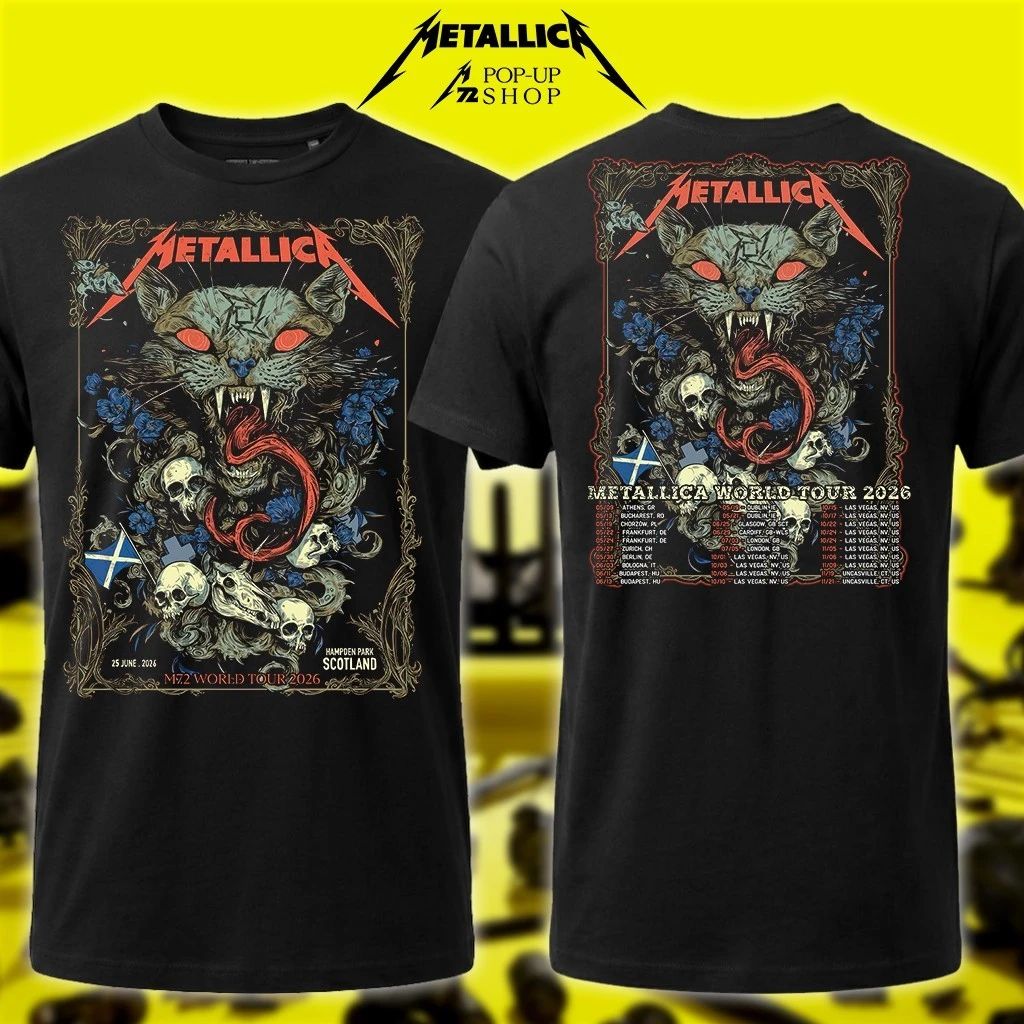 White Duck Metallica Scotland Shirt – Hampden Park 25th June 2026 World Tour Dates