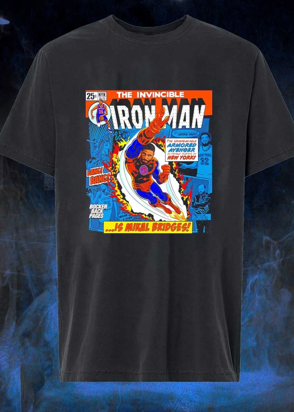 Knicks Fan Art] Mikal Bridges The Invincible Iron Man Garden Party Shirt