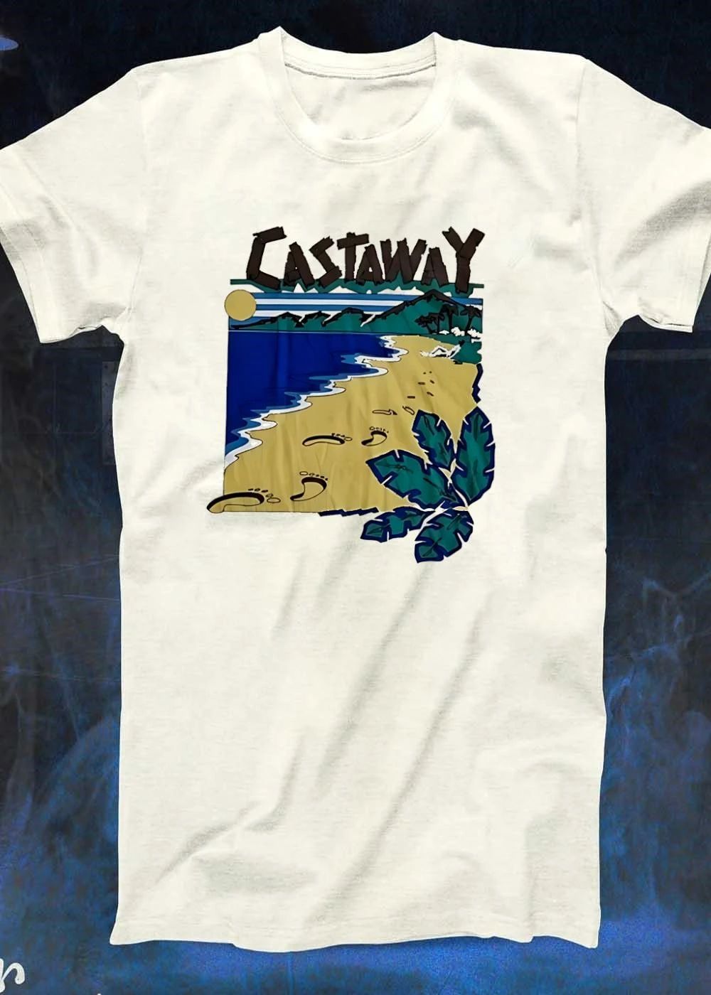 Island Escape Castaway Beach Footprints Tropical T-Shirt