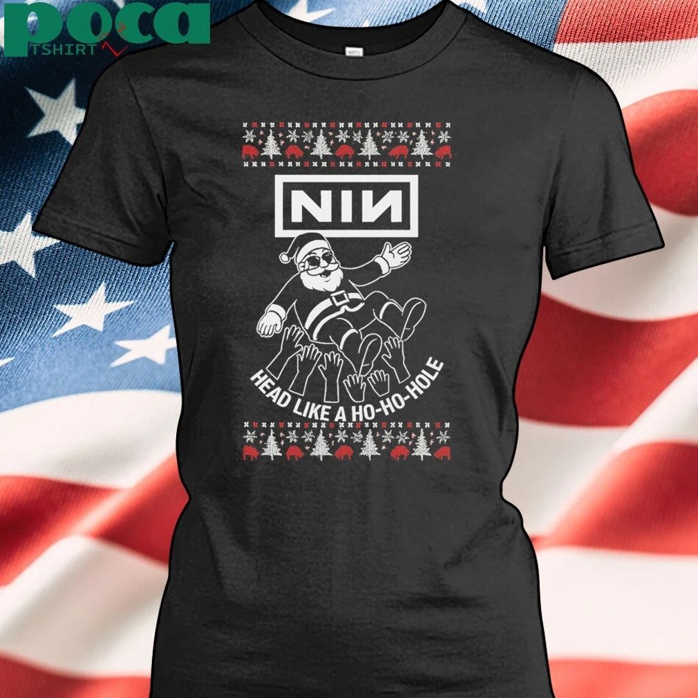 Funny Nin Santa Claus Surf Head Like A Ho Ho Hole Ugly Christmas Sweater