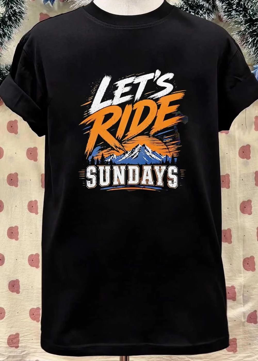 Let’s Ride Sundays Mountain Adventure Graphic T-Shirt