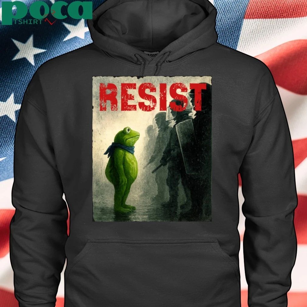 Frogs Against Fascism Portland Frog vs Soldier T-shirt
