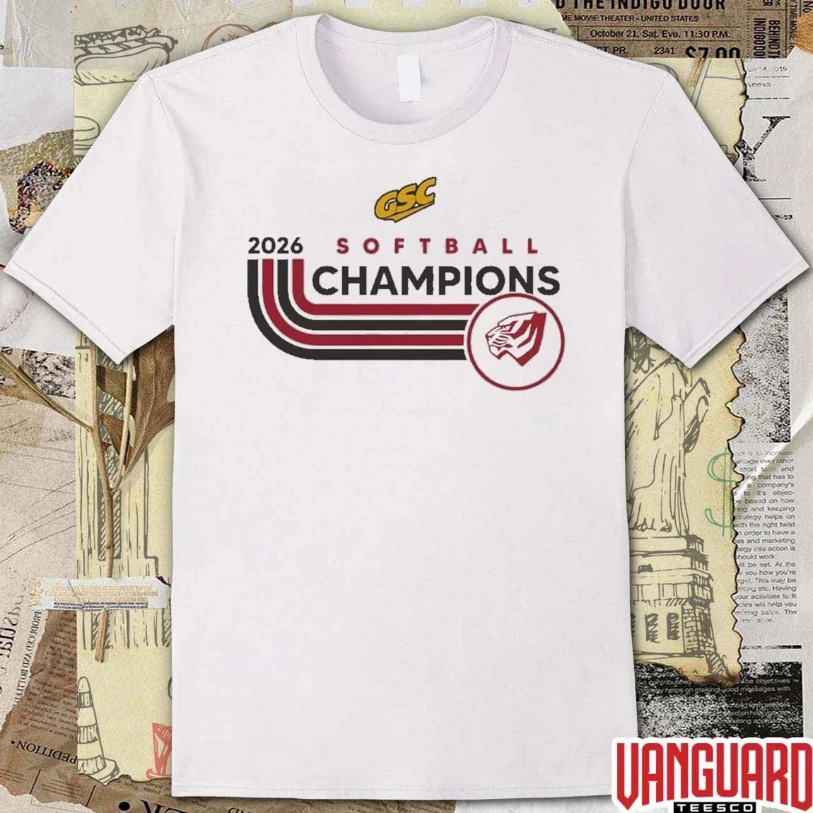 West Alabama Tigers Gulf South Conference Softball Champions 25-26 t-shirt