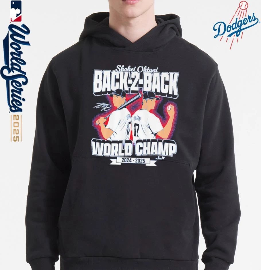Shohei Ohtani Los Angeles Dodgers Back-To-Back World Champ T-Shirt
