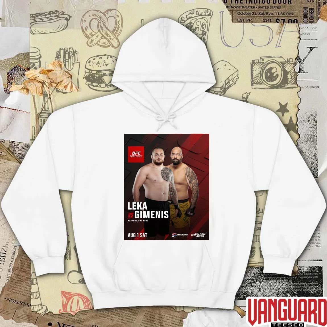 UFC Fight Night Leka Vs Gimenis Heavyweight Bout August 1 2026 Poster t-shirt