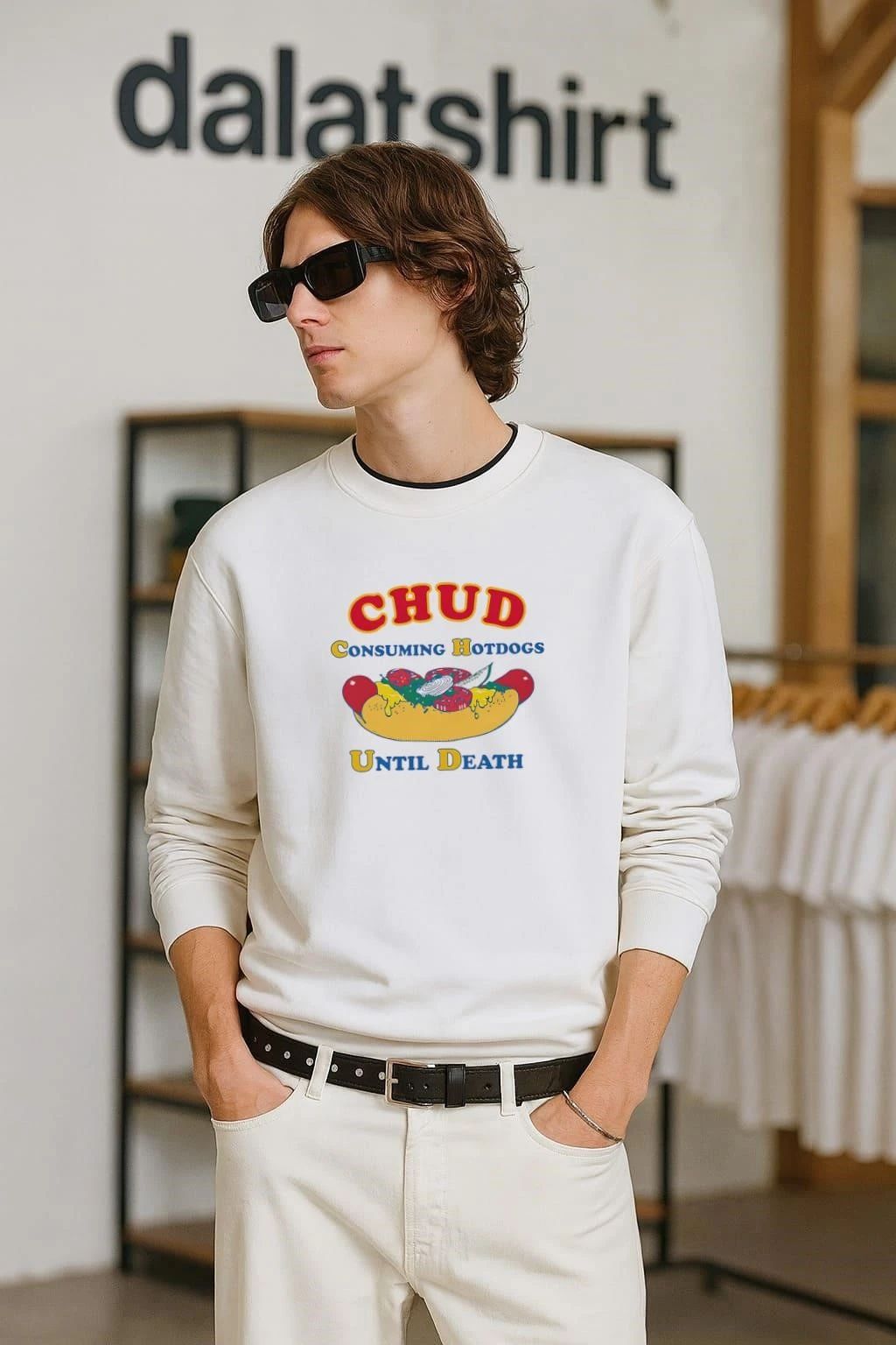 Chud Consuming Hotdogs Until Death shirt