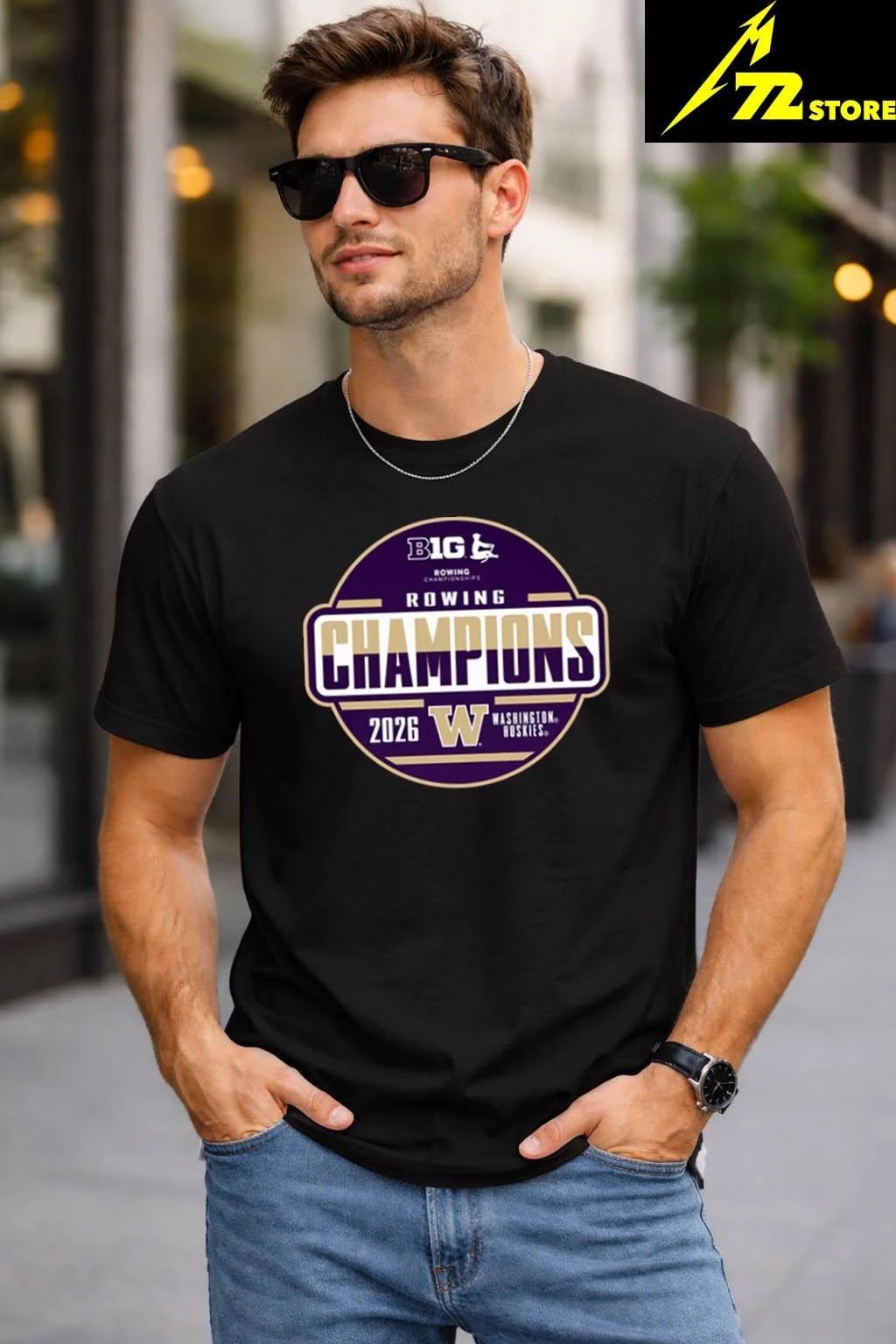 Washington Huskies Blue 84 2026 Big Ten Rowing Champions Locker Room Shirt