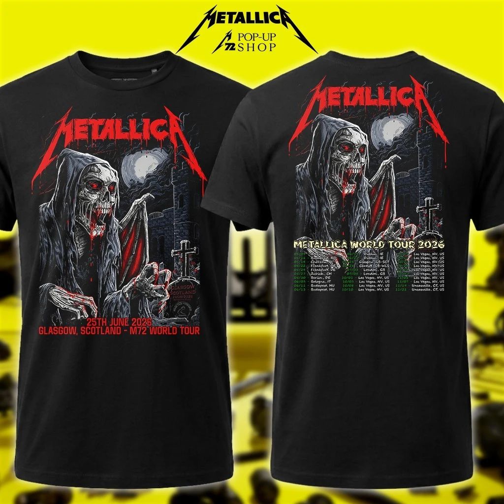 Metallica Hampden Park Concert Shirt – US & EU World Tour 2026 Pop-Up Shop Two-Sided