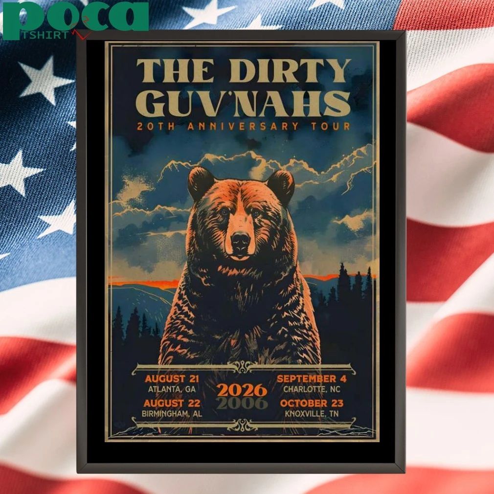 The Dirty Guv’nahs 2026 20th Anniversary Tour Poster T-shirt