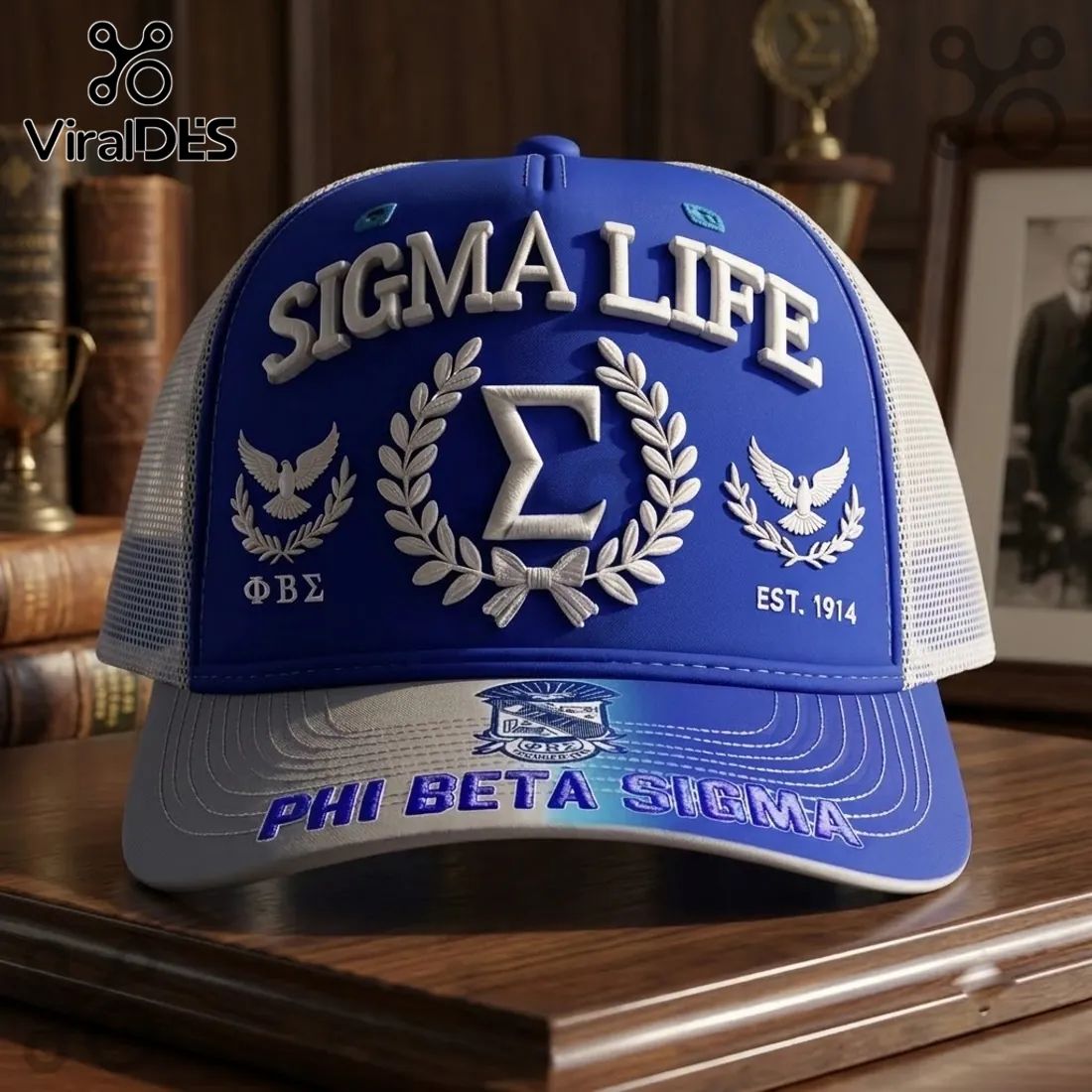 Phi Beta Sigma 1914 Blue White Cap