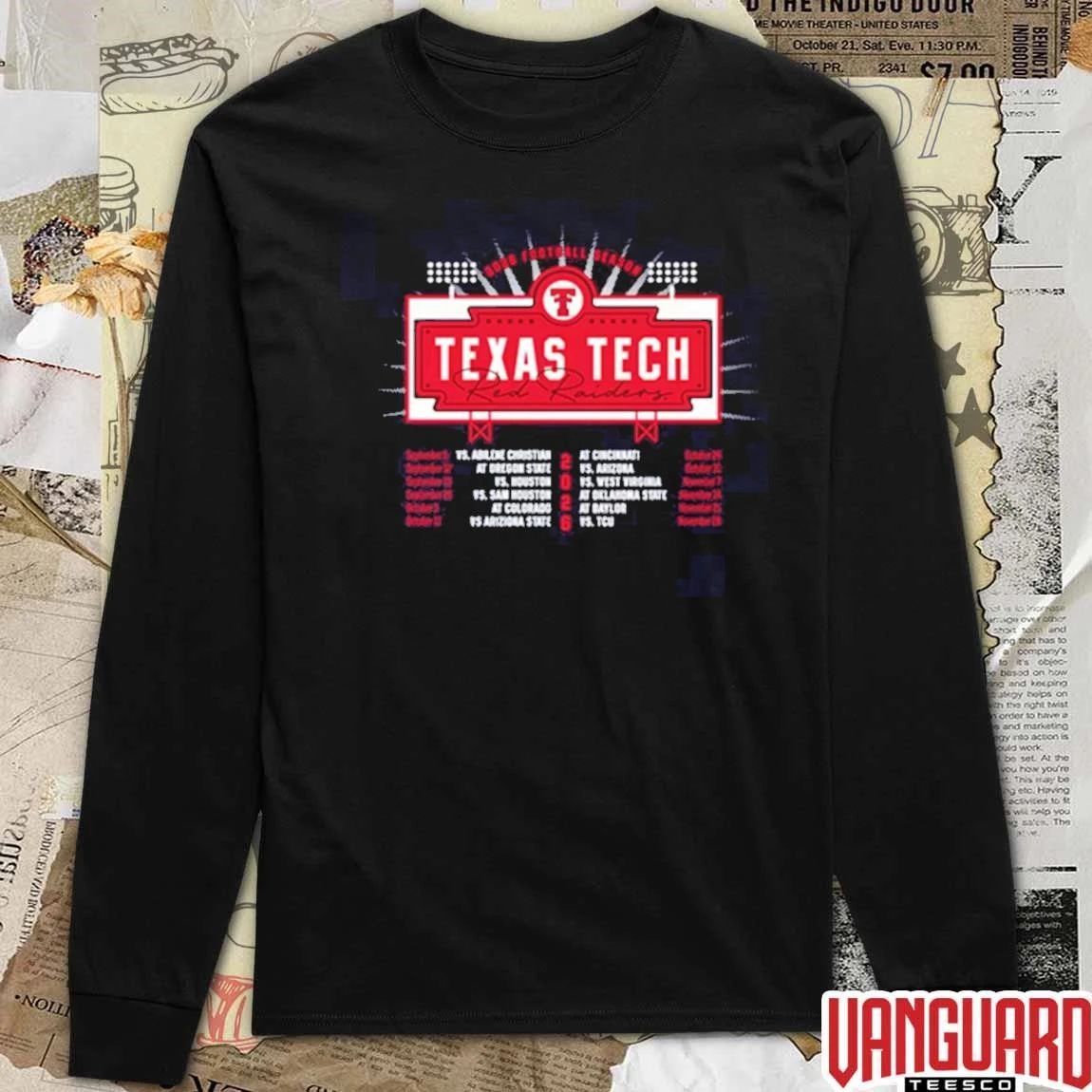 Texas Tech Red Raiders Pop Up Shop Now 2026 NCAA Football Schedule t-shirt