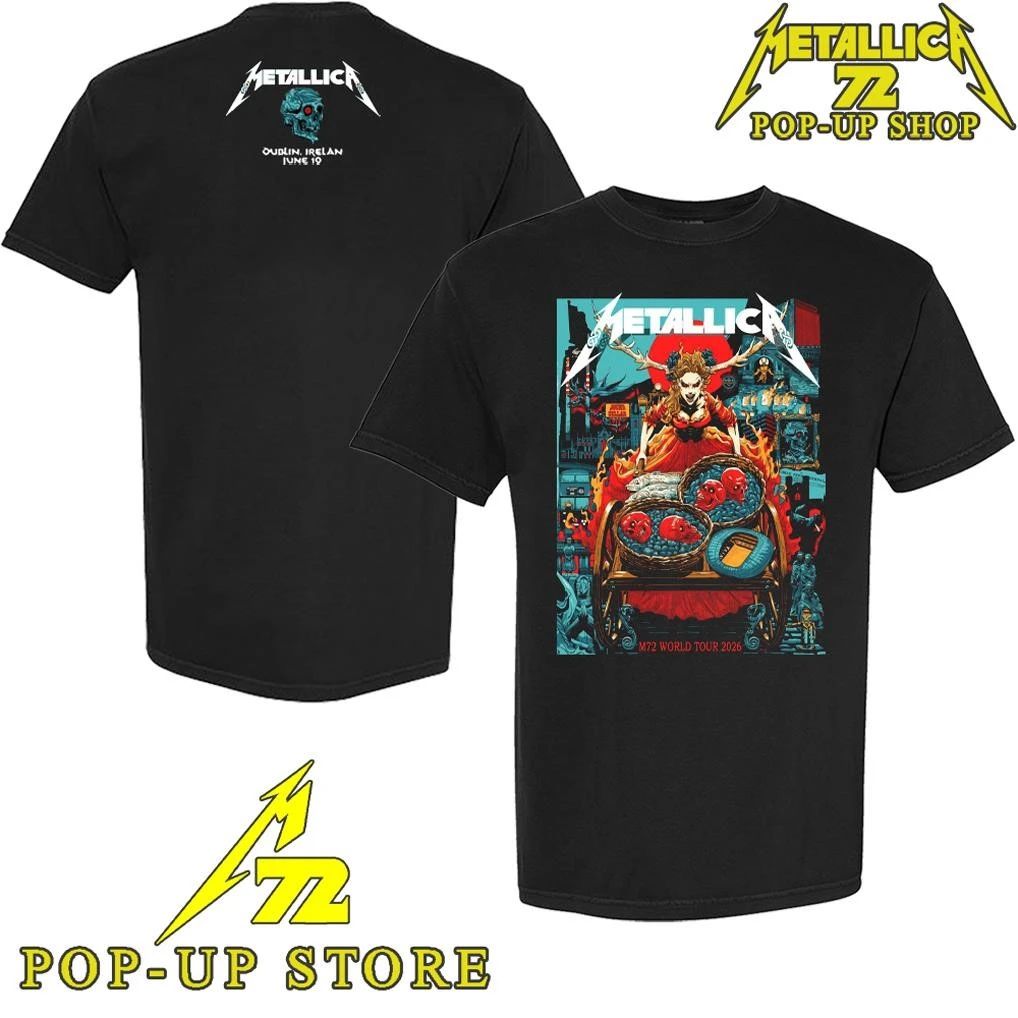 Metallica M72 Dublin Ireland June 21, 2026 Art By Mick Cassidy T-Shirt