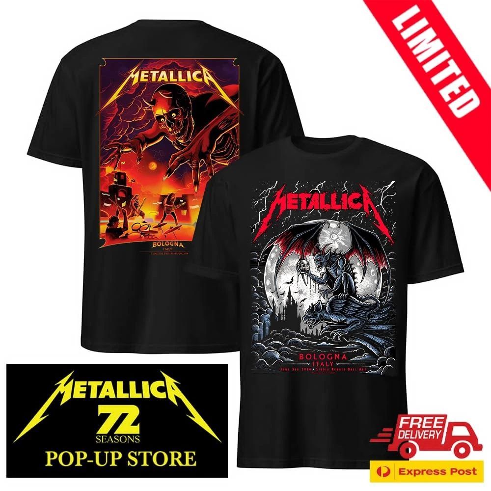 Metallica Pop-Up Shop Bologna 2026 Official Two Sided T-Shirt