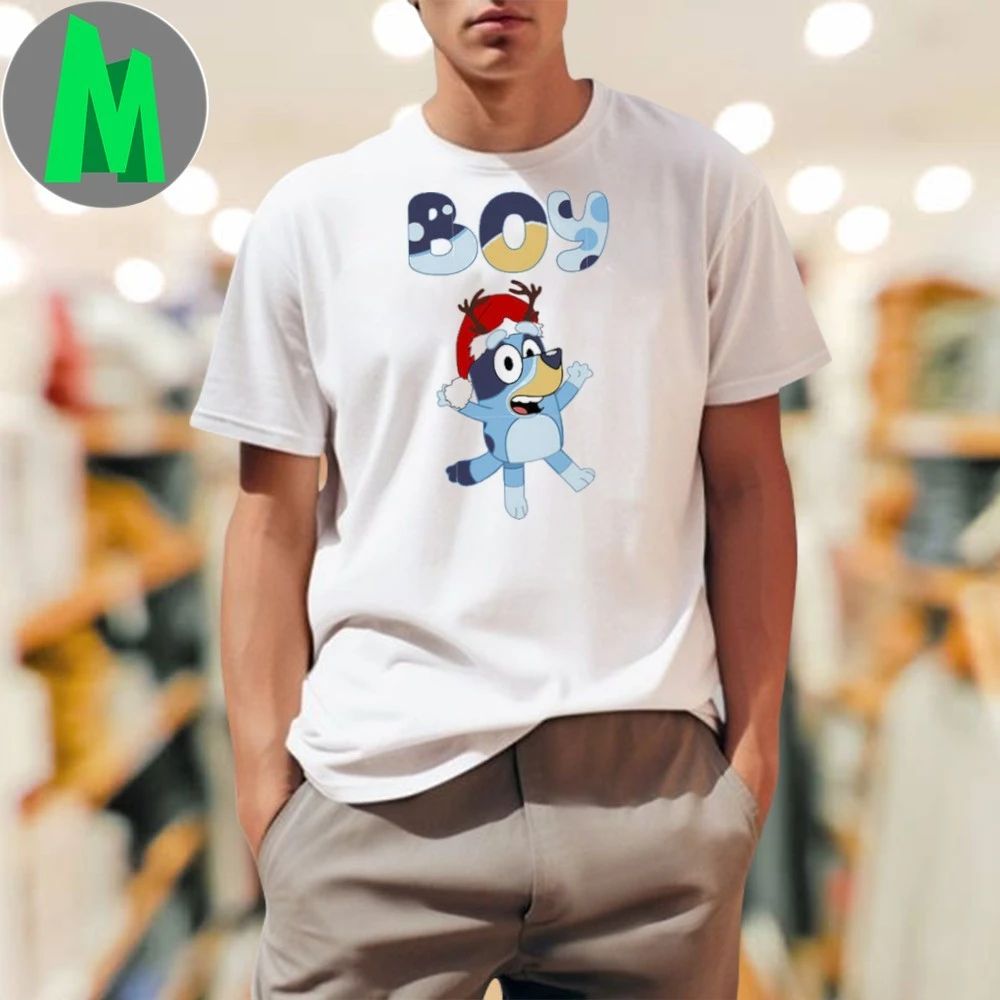 Original Bluey boy merry christmas cartoon shirt