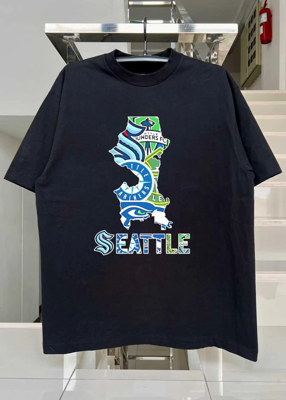 Seattle Sports Icons of Sounders Mariners Kraken Seahawks Apparel T-Shirt