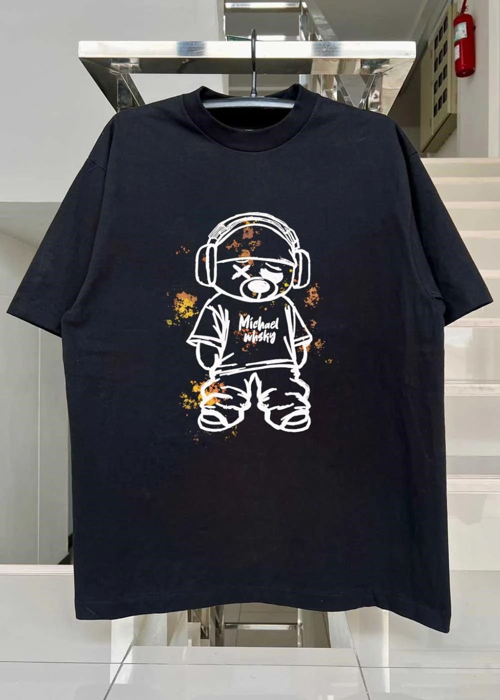 Exclusive Apparel Headphones Bear Michael Whsky T-Shirt