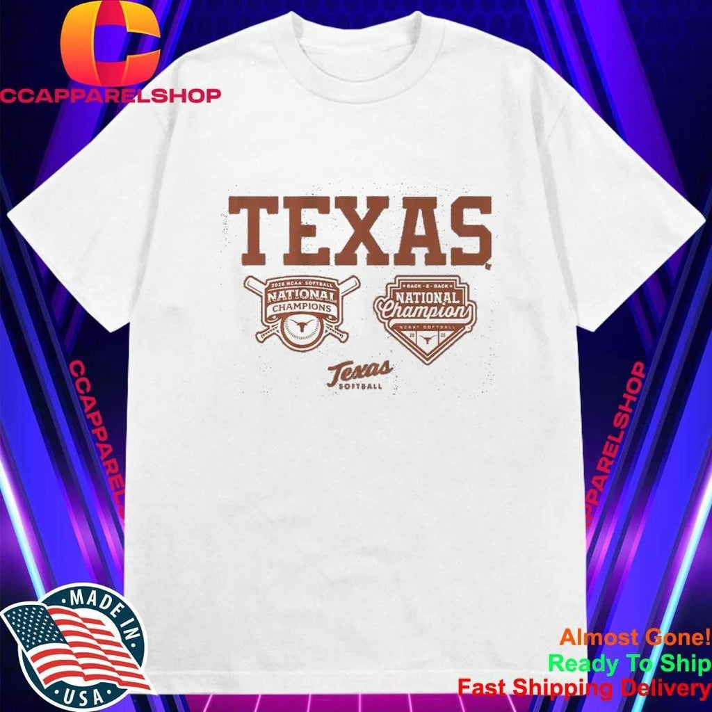 Texas Longhorns Softball Back-to-Back Champions Logos Shirt