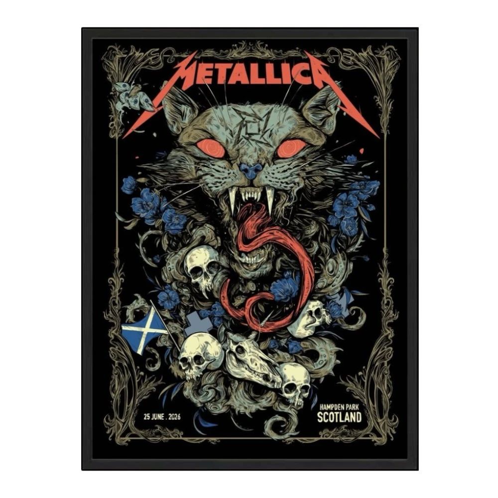 Metallica Glasgow June 25, 2026 Limited Edition Poster Art by Michelle KamMei Harvey Pop-Up Shop
