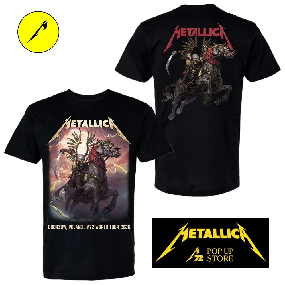 Metallica M72 Chorzów Poland Pop-Up Shop Poster Double-Sided Shirt at Stadion Śląski Artwork by Jakub Jagado On M72 World Tour 2026