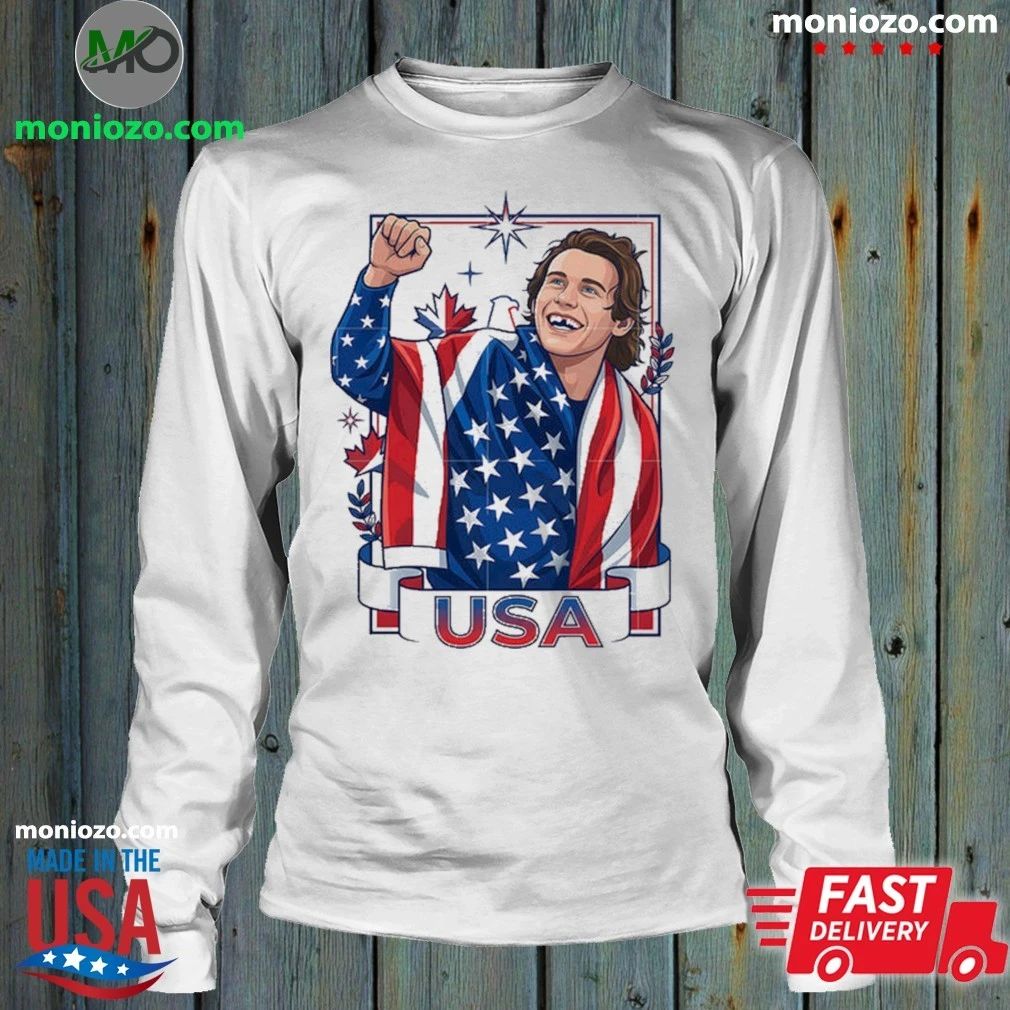 Jack Hughes Usa Gold Hockey Shirt