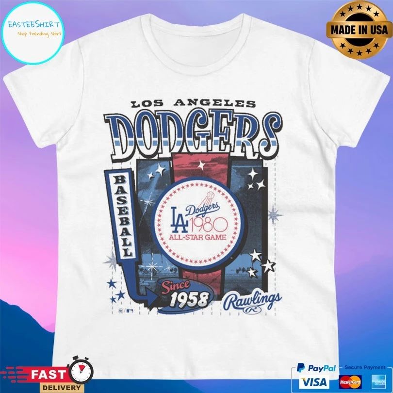Los Angeles Dodgers Baseball Since 1958 Cooperstown Rawlings Poster ’47 Foundation T-shirt