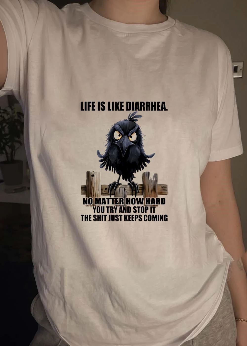 Angry Bird Life Is Like Diarrhea Shit Keeps Coming Shirt