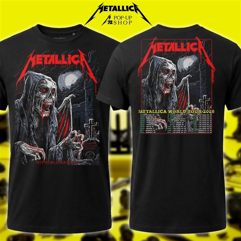 Metallica Pop-Up Shop Glasgow Shirt – M72 World Tour 2026 Cities List Event Schedule – Landon Armstrong Design