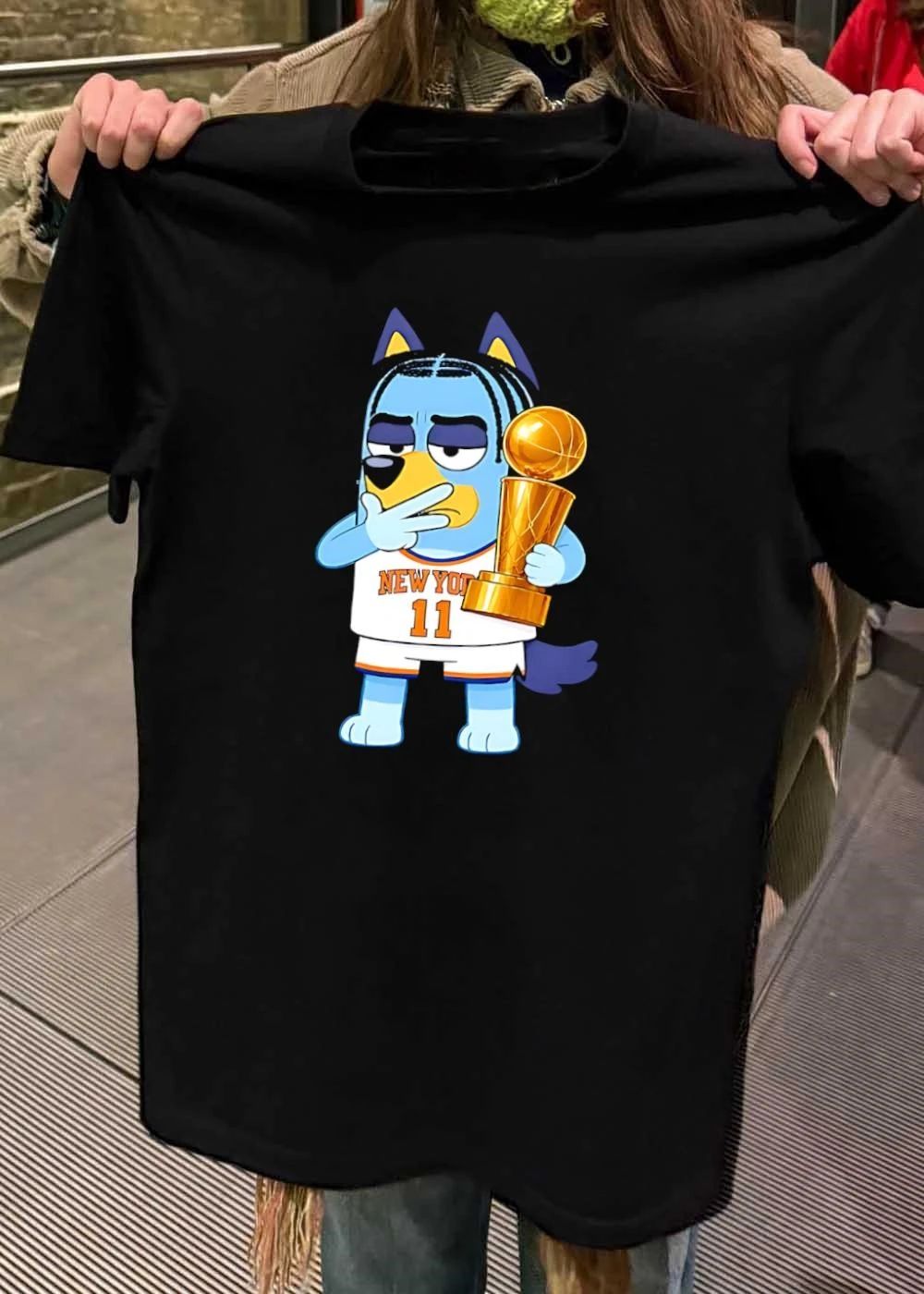 Bluey Cartoon Braids Holding Championship Trophy New York 11 T-Shirt