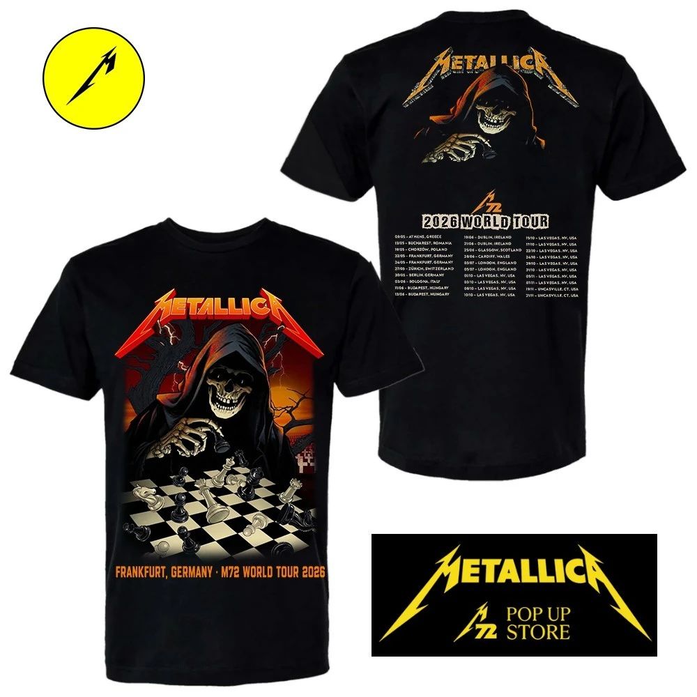 Metallica M72 Frankfurt 2026 Double-Sided T-Shirt May 22-24,2026 at Deutsche Bank Park, Germany M72 World Tour 2026