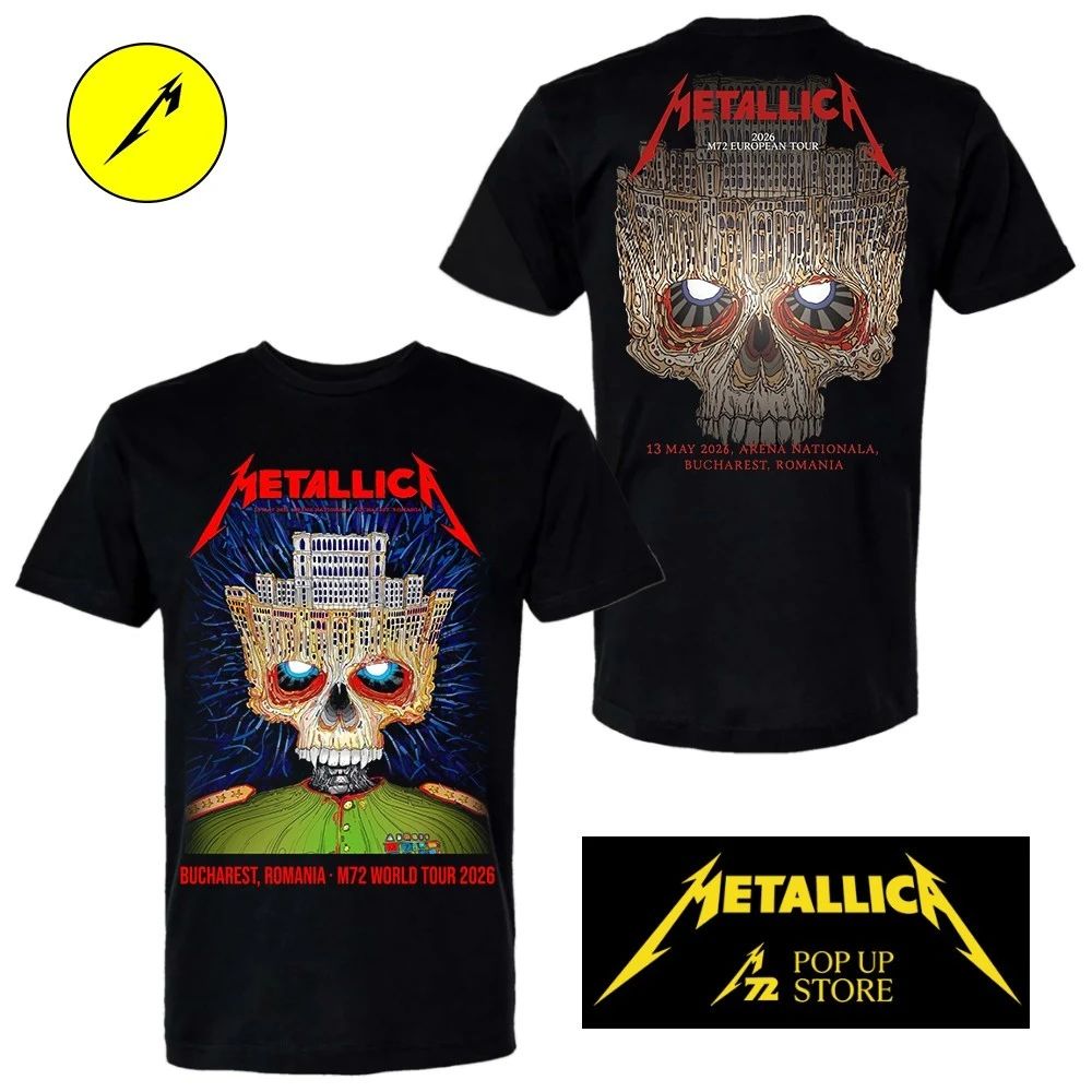 Metallica M72 Bucharest Two Sided Shirt at Arena Nationala, Romania May 13, 2026 M72 European Tour 2026 Shirt