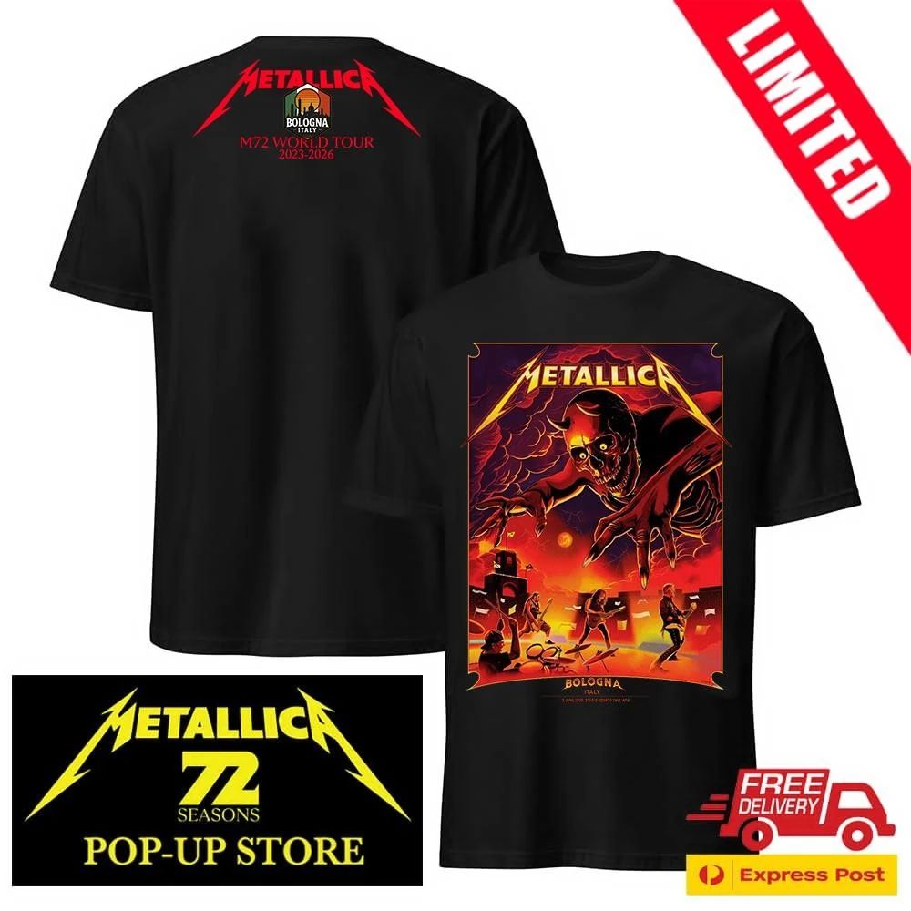 Metallica Bologna Italy 2026 Official Pop-Up Shop T-Shirt