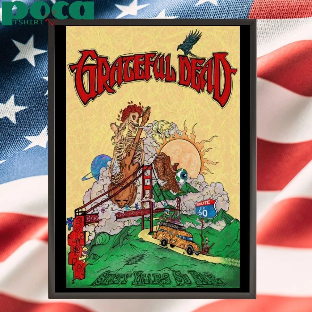 Grateful Dead 60 Years So Far Foil Poster T-shirt