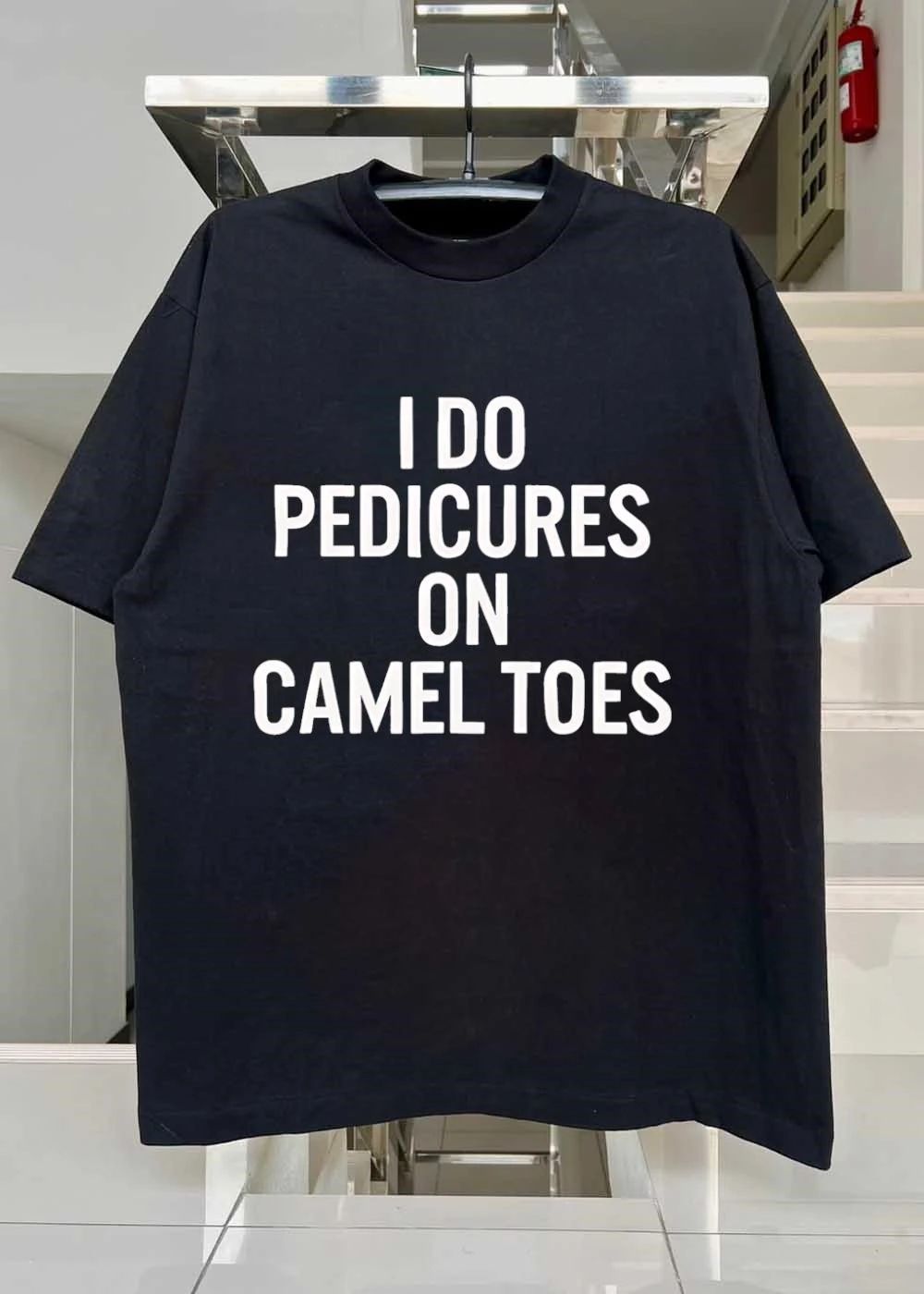 Naughty Apparel Adult Humor I Do Pedicures on Camel Toes T-Shirt