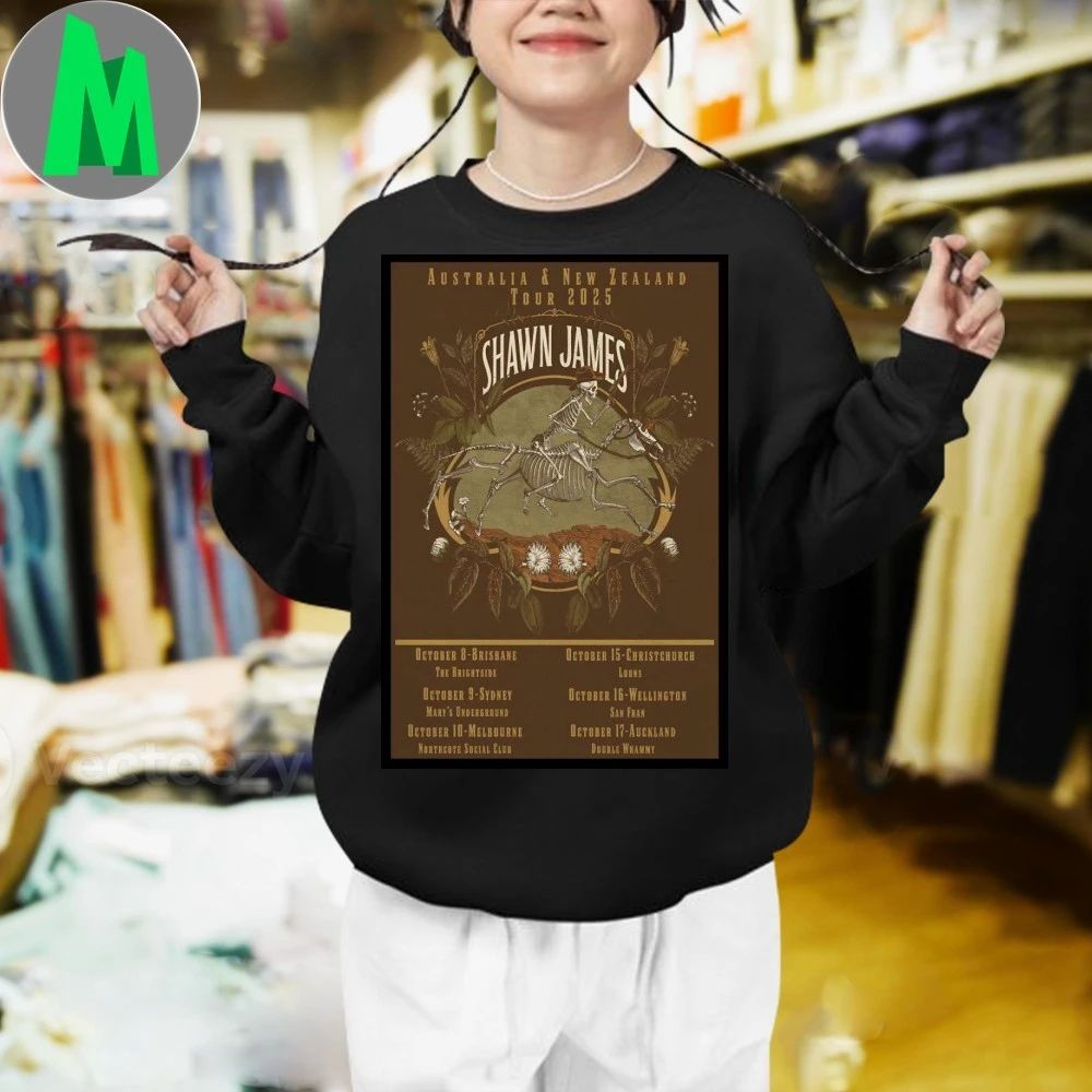 Shawn James Australia And New Zealand 2025 Tour Poster Shirt