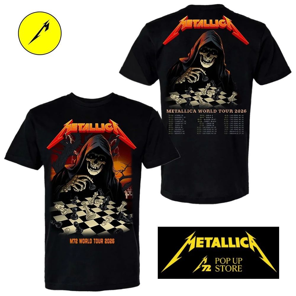 Metallica M72 Frankfurt Pop-Up Shop 2026 Limited Edition Show Frankfurt, Germany On May 22-24, 2026 M72 World Tour 2026 Double-Sided T-Shirt
