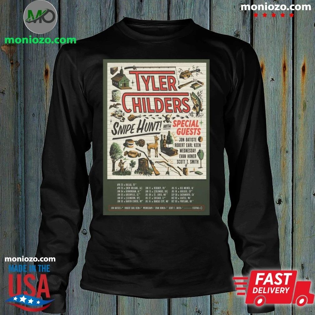 Original Tyler Childers Blotter Sheet Snipe Hunt Tour 2026 Poster T-Shirt