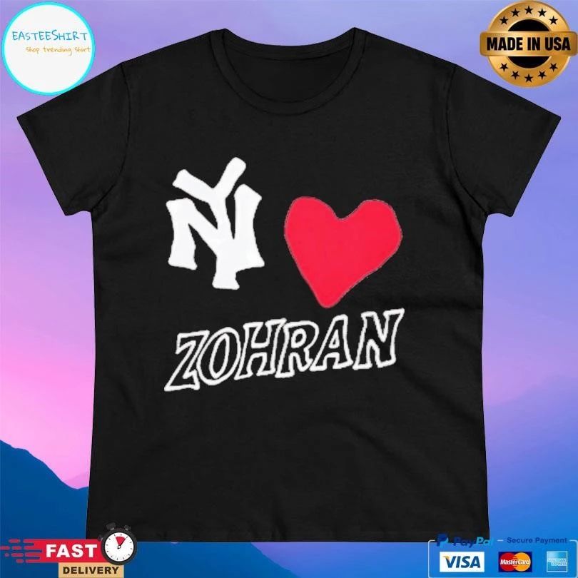 New York Yankees Loves Zohran Heart Shape T-shirts