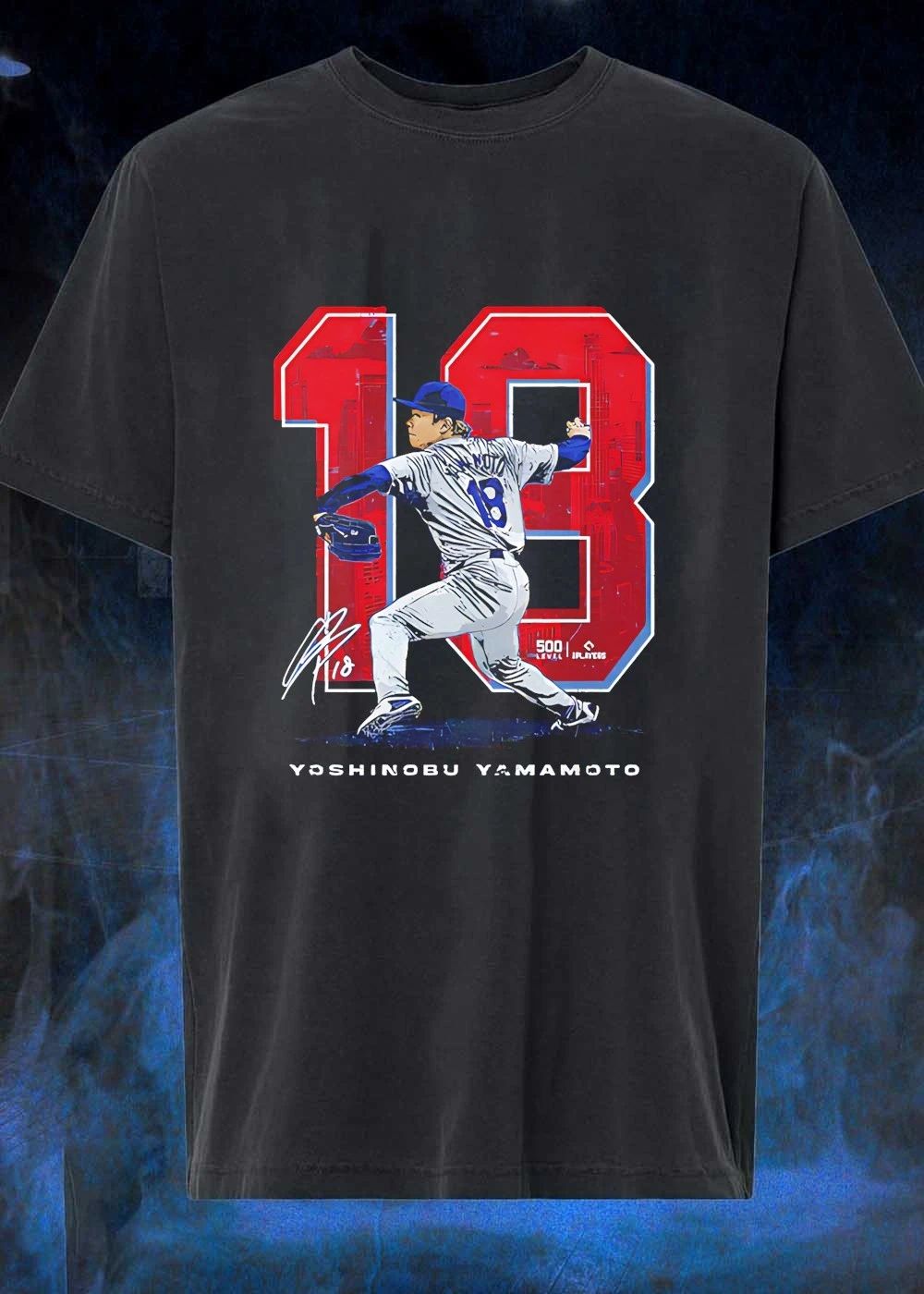 Yoshinobu Yamamoto 18 Los Angeles Dodgers Japanese signature shirt