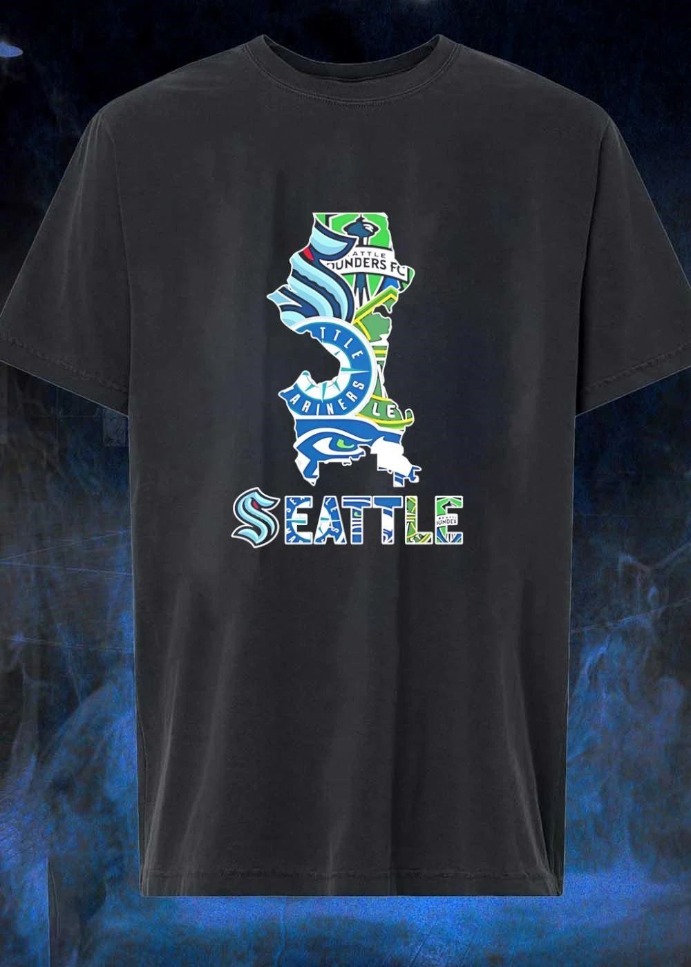 Seattle Sports Icons of Sounders Mariners Kraken Seahawks Apparel T-Shirt