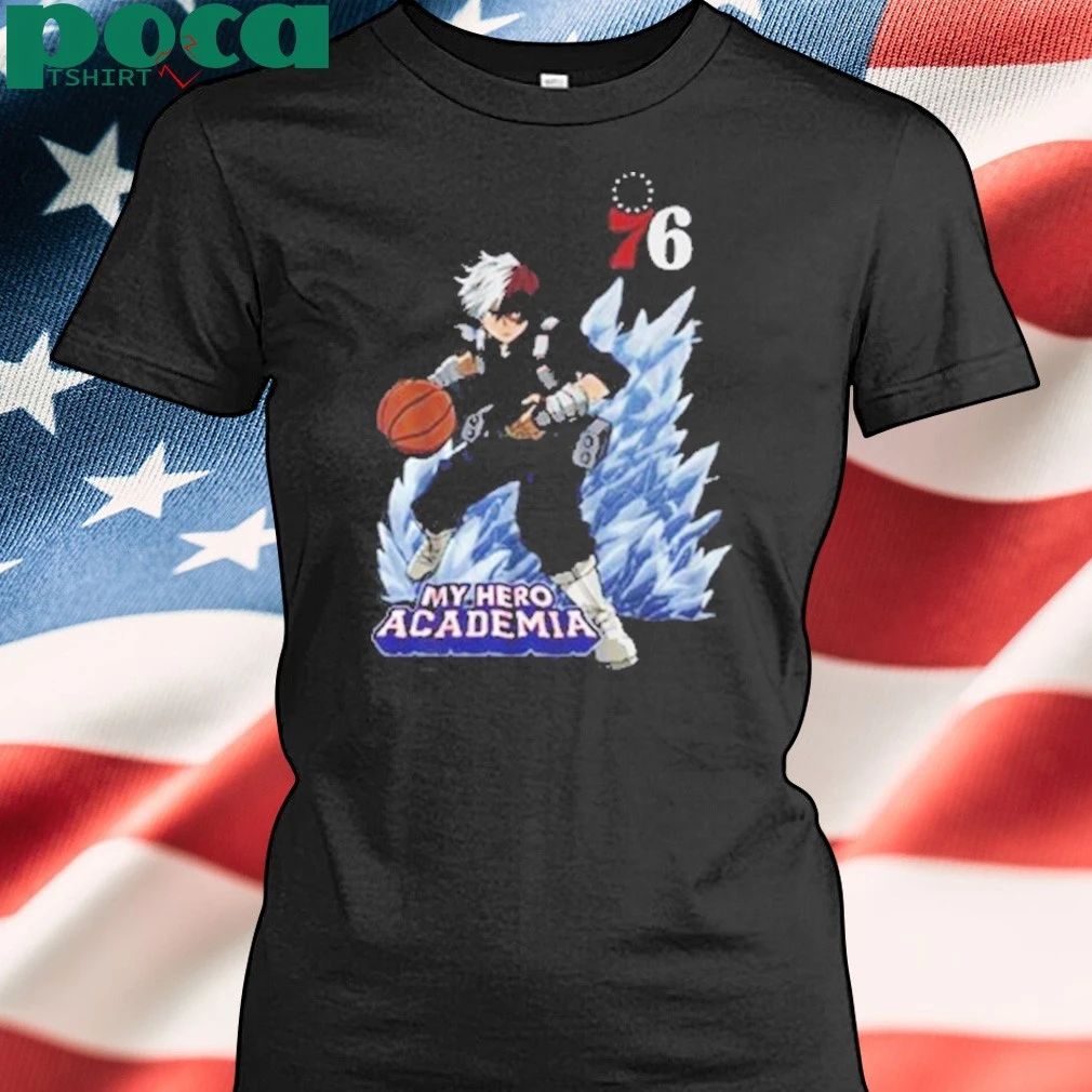 Hyperfly x NBA x My Hero Academia Todoroki Shoto Philadelphia 76ers shirt