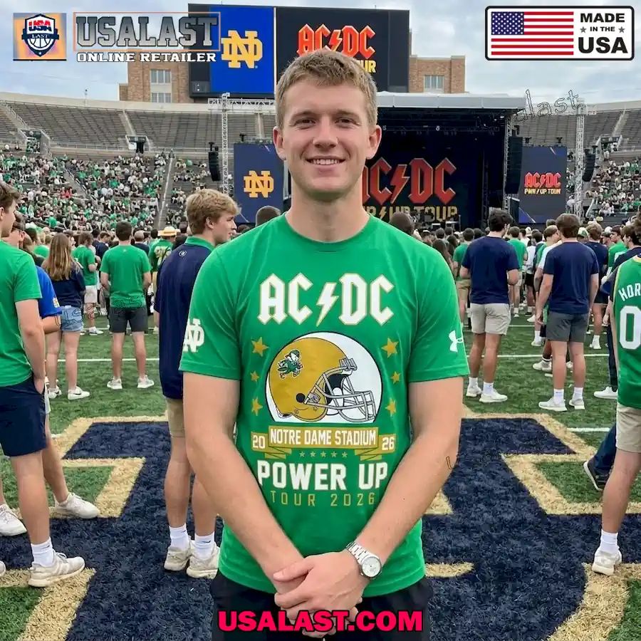 Notre Dame Fighting Irish x AC/DC Power Up Tour 2026 T-Shirt